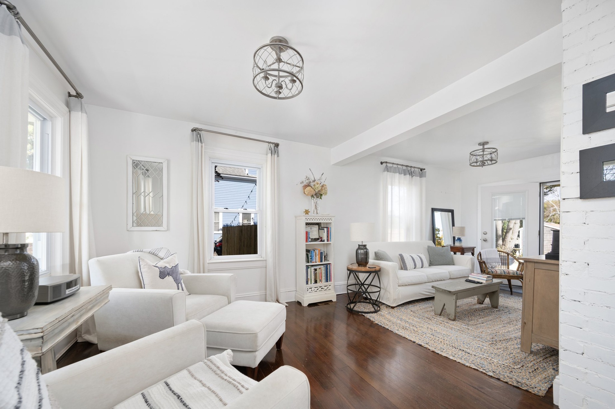 Bright living room photographed for a Rhode Island real estate listing